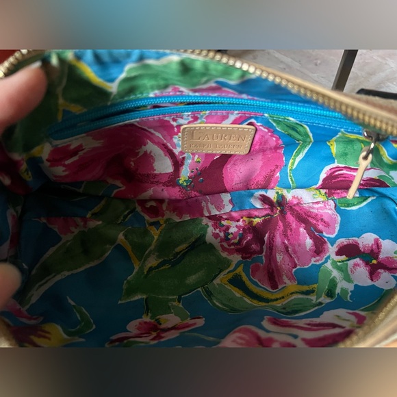 Ralph Lauren Vintage Rare Rafia & Croc Embossed Leather Chain Strap Shoulder Bag - Picture 11 of 13